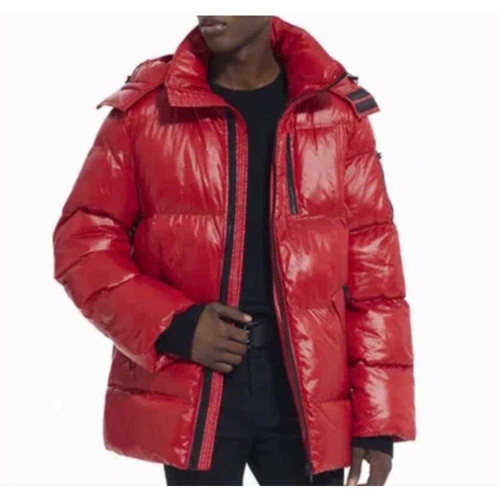 The Kooples Red Oversized Streetwear Puffer Jacket Mens XS or Womens S/M NWT